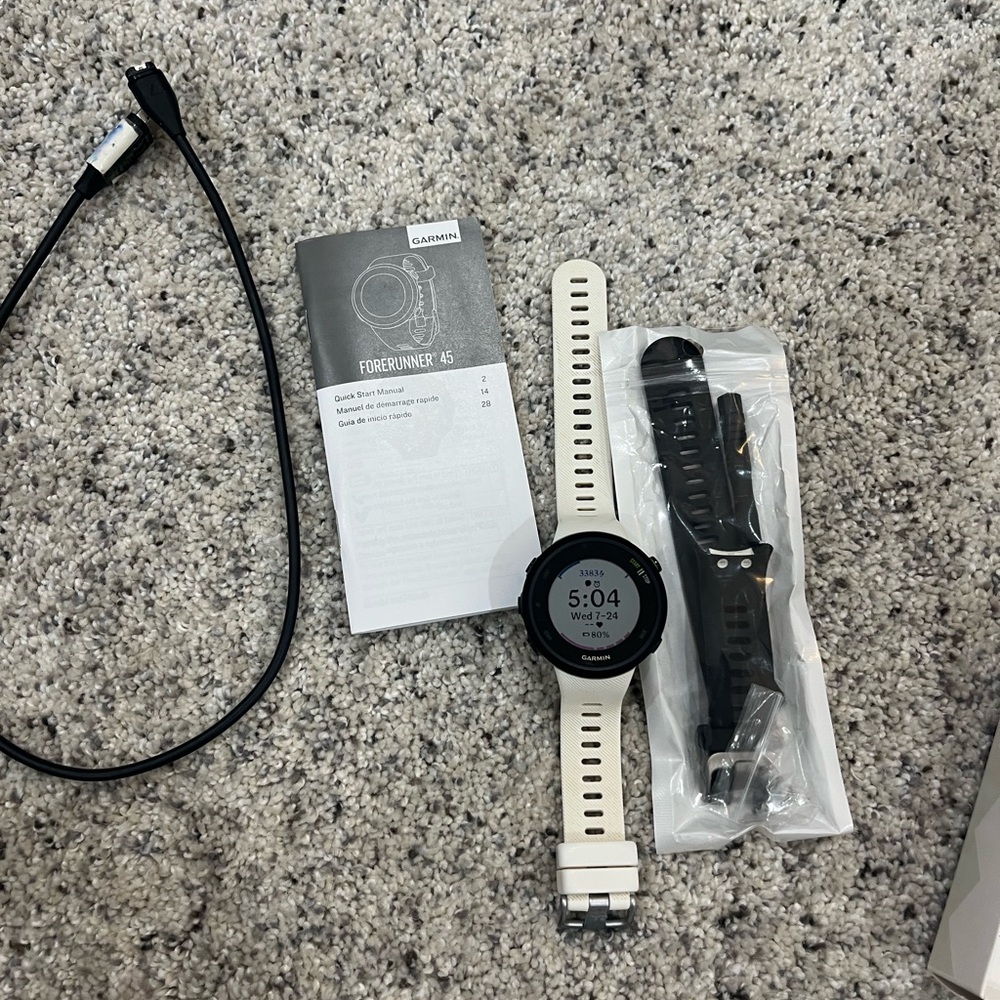 Garmin Forerunner 45 Black and White Smartwatch